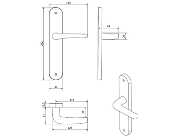 GAUDIUM MG3241 - Bronze door handle on back plate by Fama International - view 3
